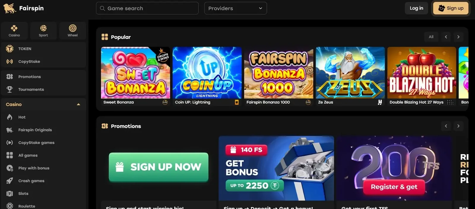 Fairspin Screenshots